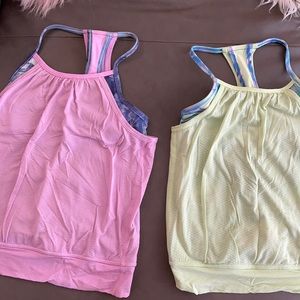 Ivivva yellow and pink tank tops
